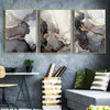 Tableau Abstrait Triptyque Noir et Doré