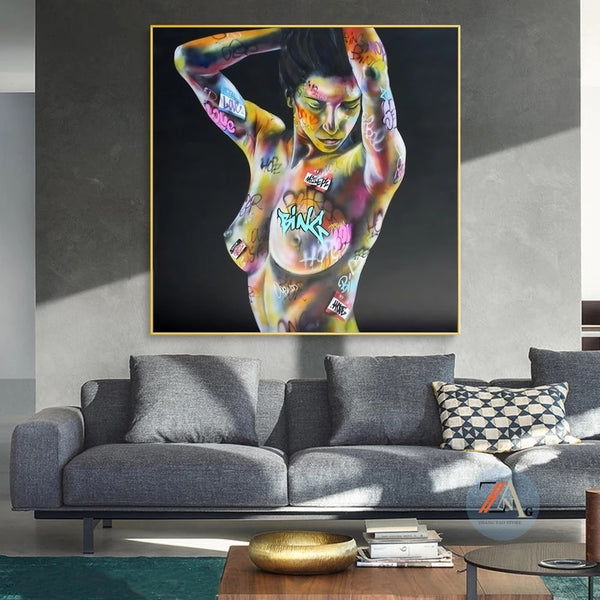 Tableau Femme Nue Street Art