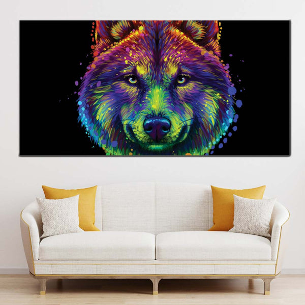 Tableau Loup Coloré