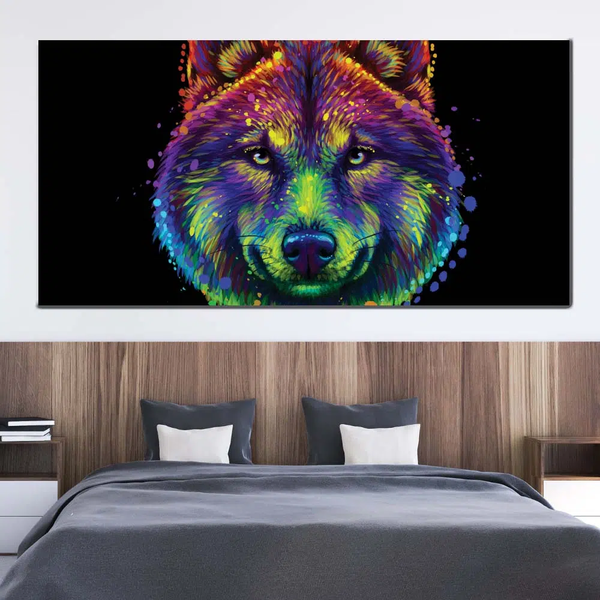 Tableau Loup Coloré