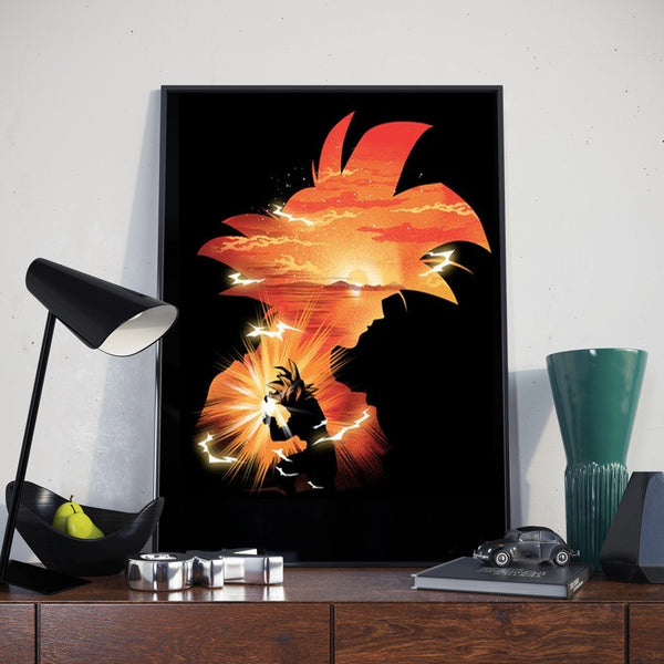 Tableau Son Goku Coucher de Soleil