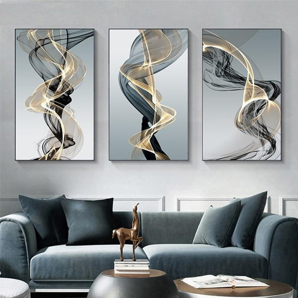 Tableau Triptyque Abstrait Tornade