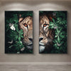 Double Tableau Lion et Lionne