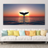 Tableau Baleine Coucher de Soleil