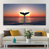 Tableau Baleine Coucher de Soleil