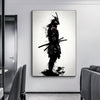 Tableau Guerrier Japonais Noir et Blanc