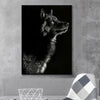 Tableau Loup Noir et Blanc