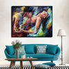 Tableau Peinture Abstraite Couple Sexy