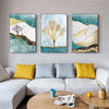 Tableau Triptyque Paysage Bleu Turquoise