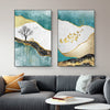 Tableau Triptyque Paysage Bleu Turquoise