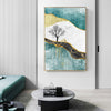 Tableau Triptyque Paysage Bleu Turquoise